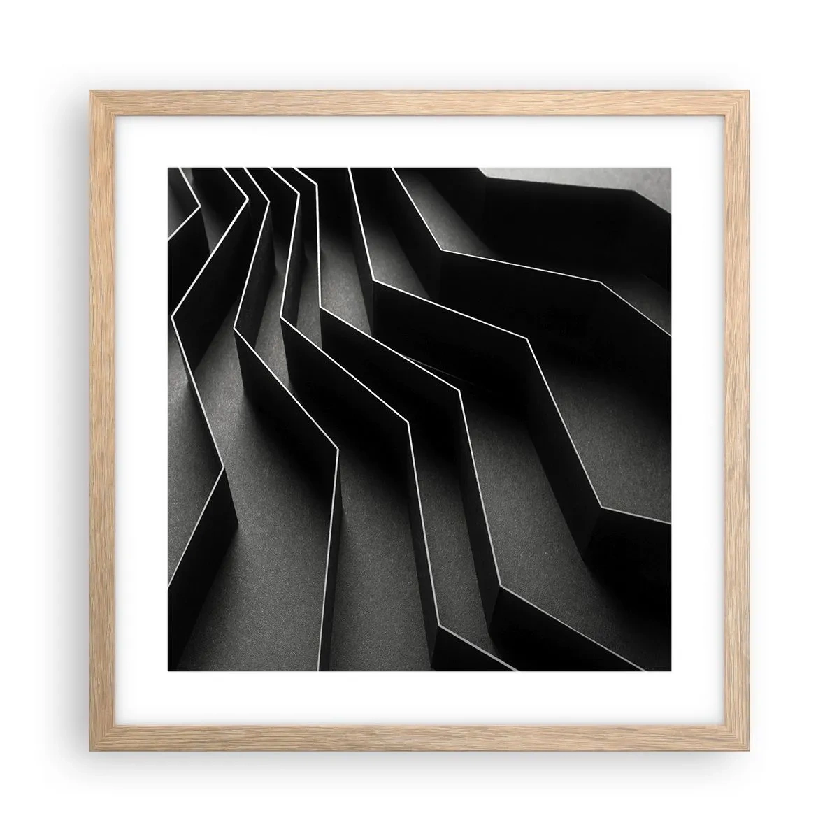 Poszter világos tölgy keretben - Térbeli rend - 40x40 cm