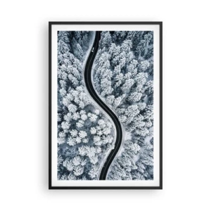 Poszter fehér keretben - A téli erdőn - 61x91 cm
