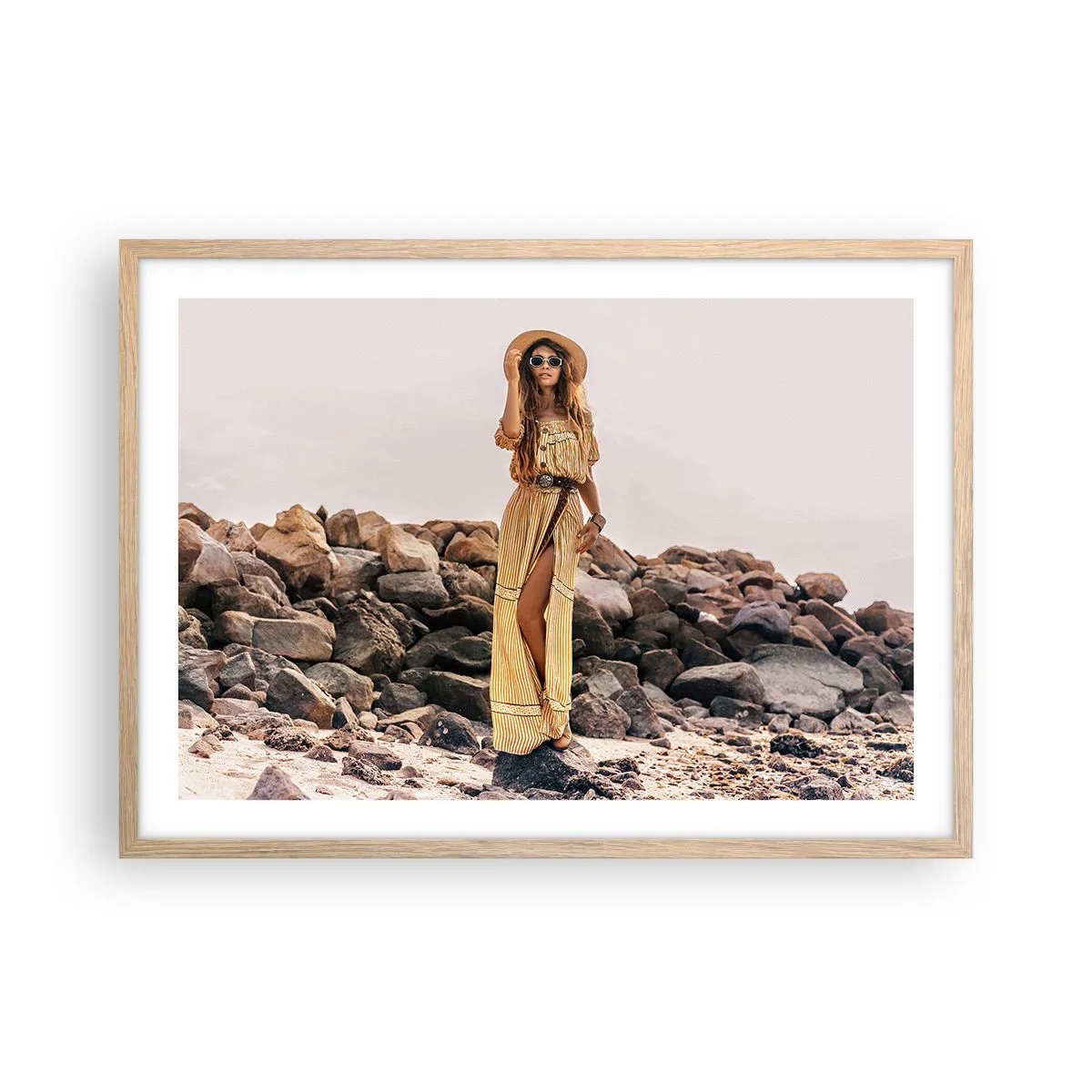 Poszter világos tölgy keretben - A kövek varázsa - 70x50 cm