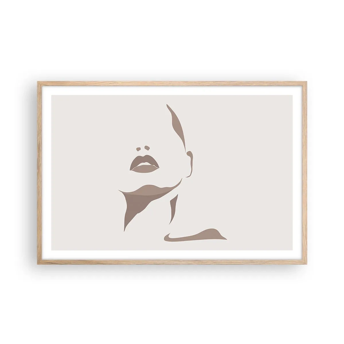 Poszter világos tölgy keretben -  Fényből és árnyékból létrehozott - 91x61 cm