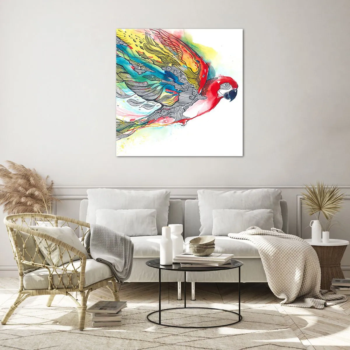 Üveg kép - Élj színesen - 60x60 cm