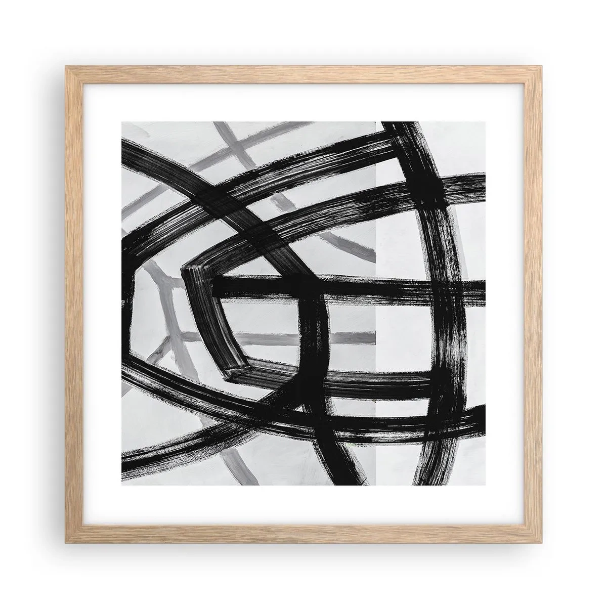 Poszter világos tölgy keretben - Mélység építése - 40x40 cm