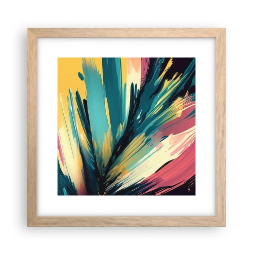 Poszter világos tölgy keretben - Kompozíció - az öröm robbanása - 30x30 cm
