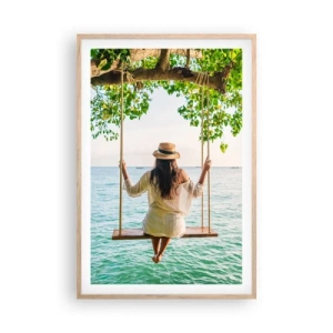 Poszter világos tölgy keretben - Az élet gyönyörű - 61x91 cm