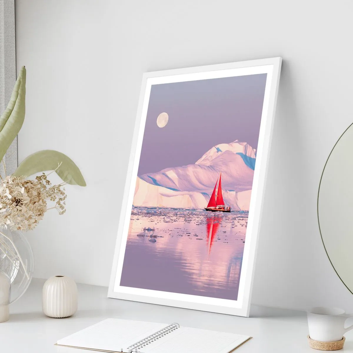 Poszter fekete keretben - A vitorla melege, a jég hidege - 50x70 cm