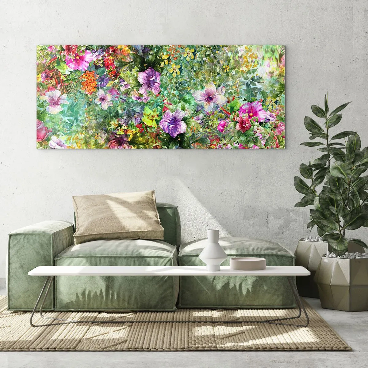 Üveg kép - Virágokban a vesztünk - 100x40 cm