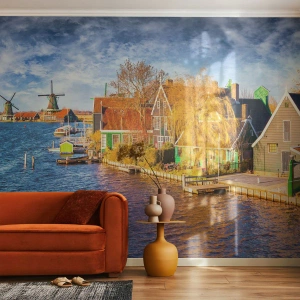 Öntapadós Fotótapéta Deluxe Sticker - Évszázadok óta nincs változás - Tájkép, Ventilátor, Hollandia - 400x280 cm