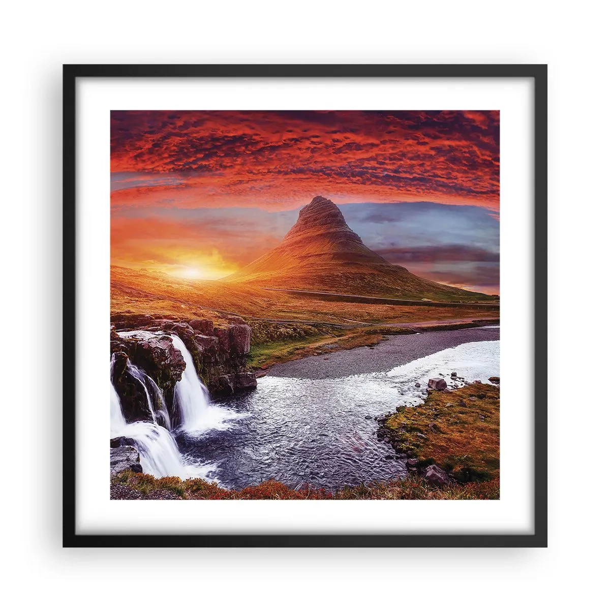 Poszter fehér keretben - Középfölde kilátása - 50x50 cm