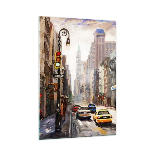Üveg kép - New York – esőben is színes - 50x70 cm