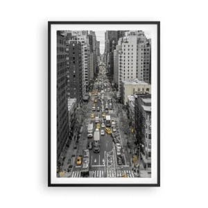Poszter fehér keretben - New York élete - 61x91 cm