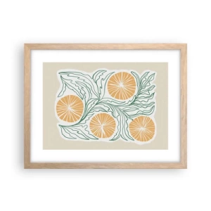 Poszter világos tölgy keretben - Etnikus egy csipet absztrakcióval - 40x30 cm