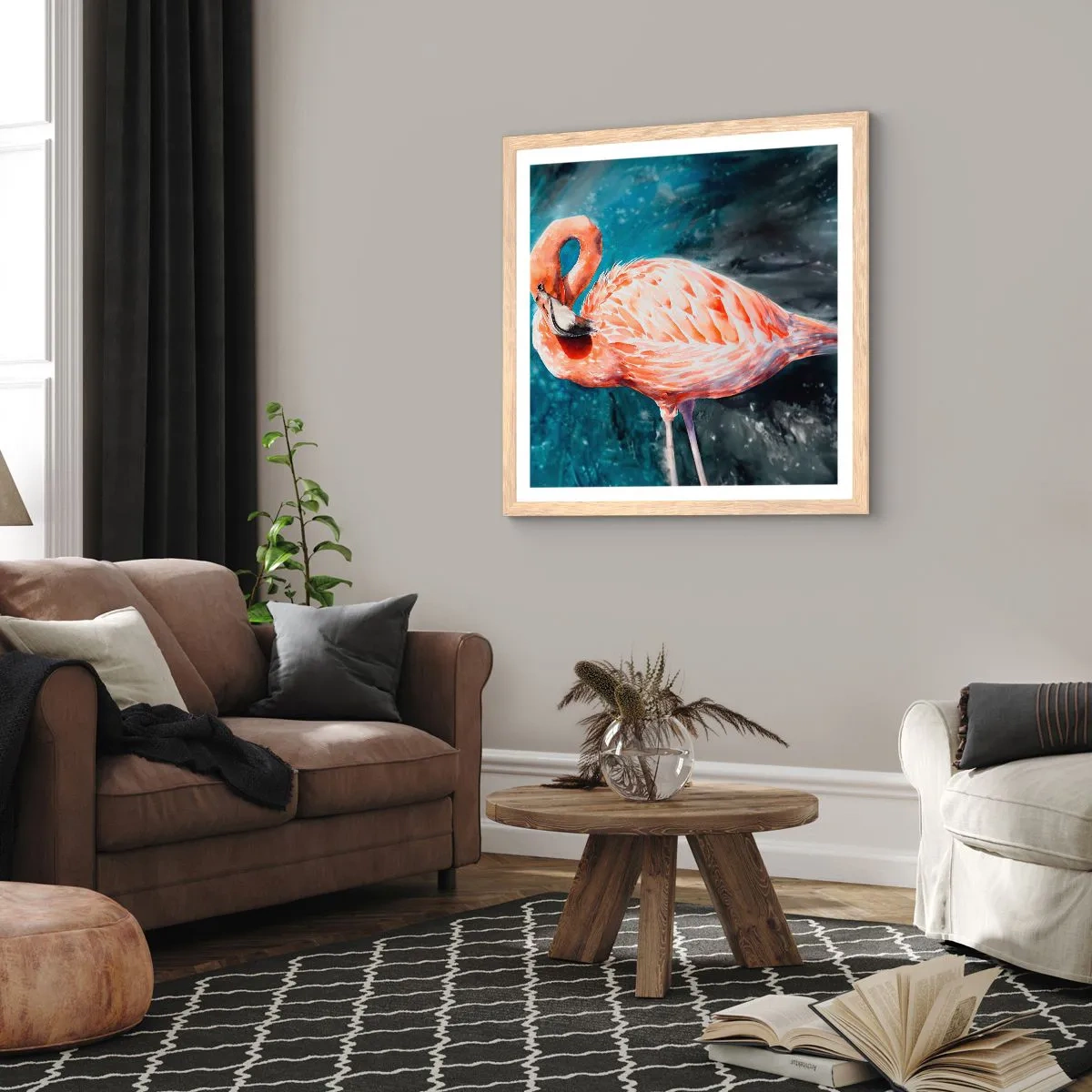 Poszter világos tölgy keretben - Természetesen dekoratív - 60x60 cm