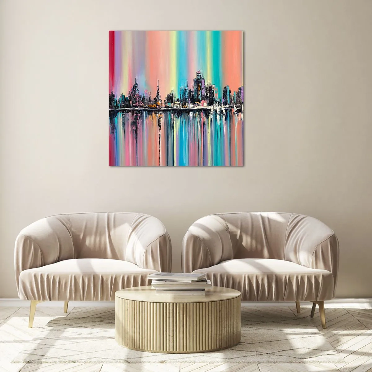 Üveg kép - Lejönni az éjszaka fényében - 70x70 cm