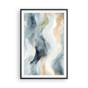 Poszter fehér keretben - Hó és köd absztrakció - 61x91 cm