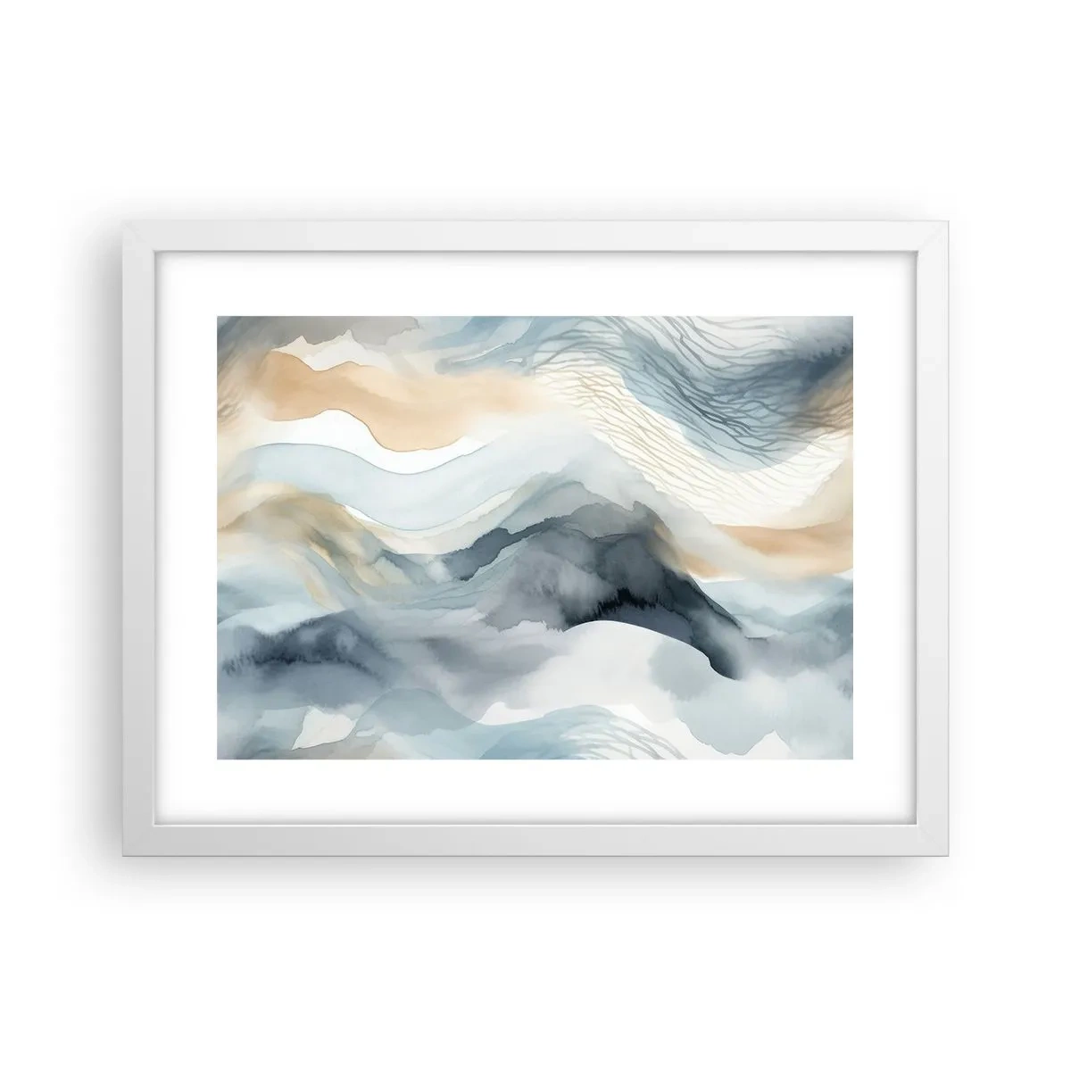 Poszter fekete keretben - Hó és köd absztrakció - 40x30 cm