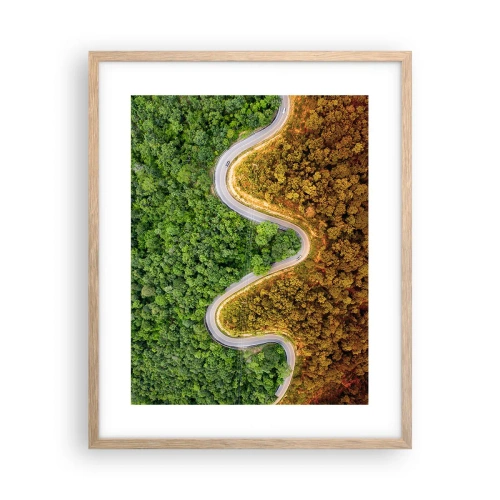 Poszter világos tölgy keretben - Határok és áttörések - 40x50 cm