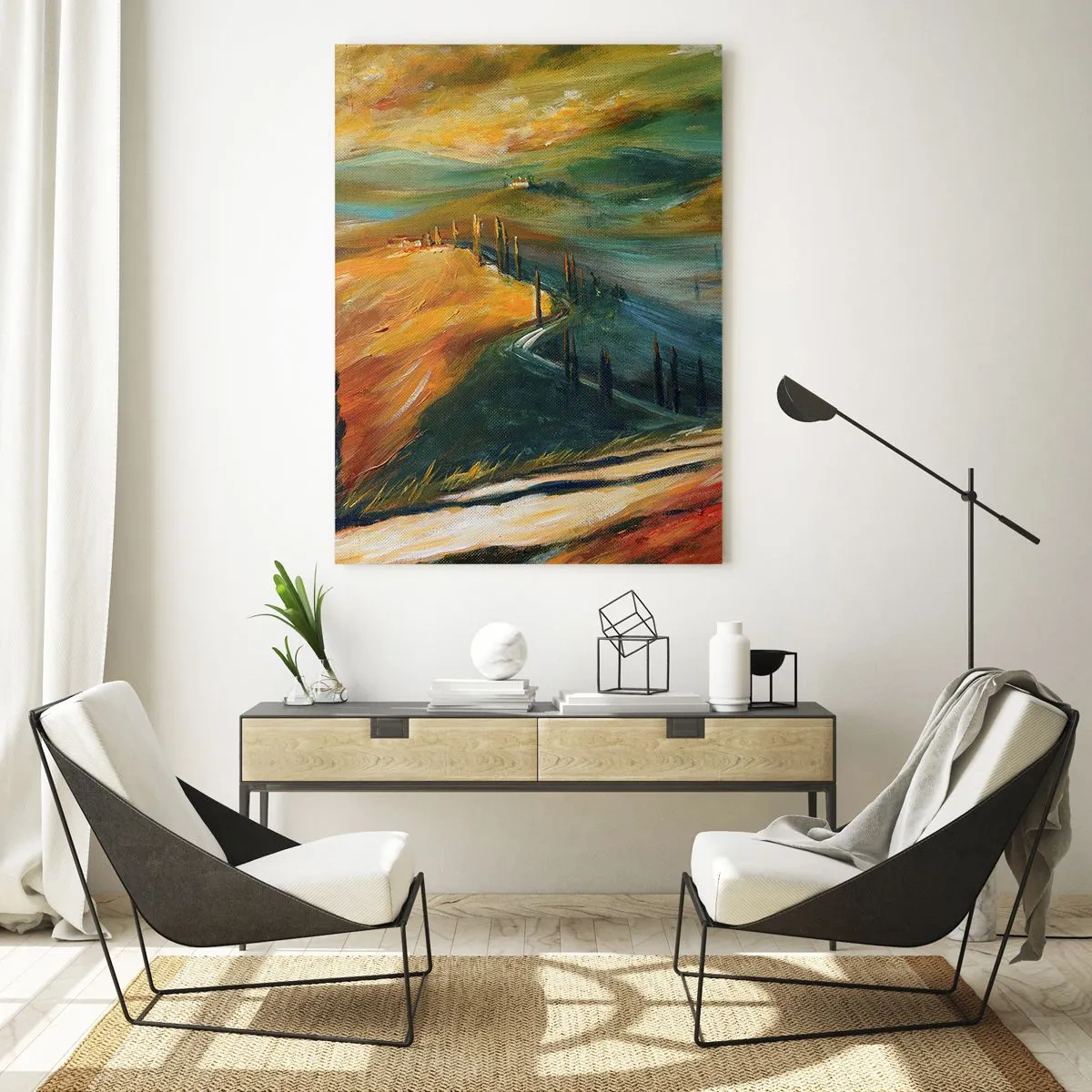 Üveg kép - Toszkán táj - 50x70 cm