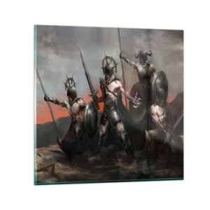 Üveg kép - Pajzzsal, vagy a pajzson - 70x70 cm