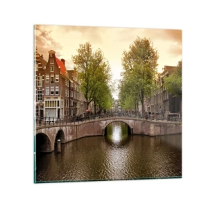 Üveg kép - Hajóval vagy biciklivel? - 40x40 cm