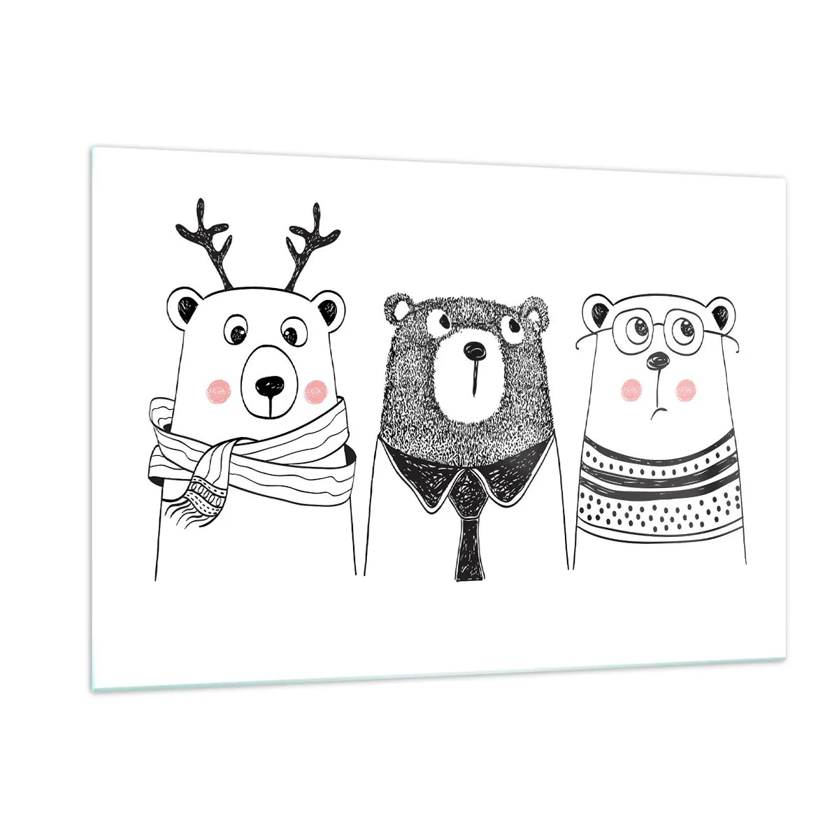 Üveg kép - Maci, macika és mackó - 120x80 cm