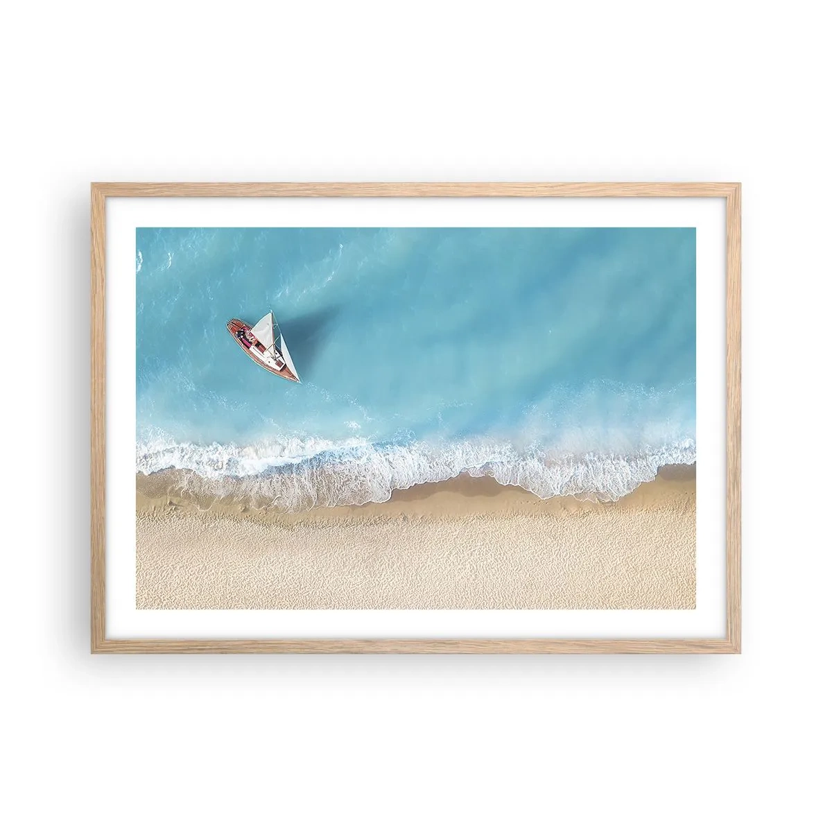 Poszter világos tölgy keretben - A kék és az arany határán - 70x50 cm