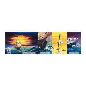 Fotótapéta Minta Öntapadós Deluxe Sticker - Bátran a hullámok alatt - Vitorlás hajó, Tenger, Vihar - 100x30 cm