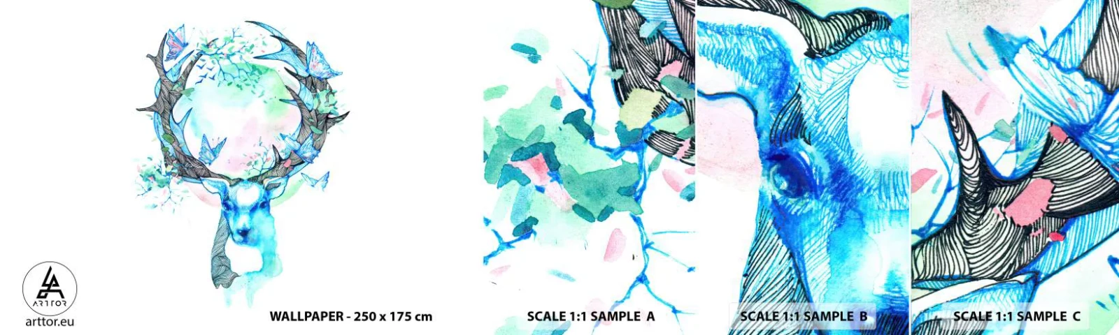 Fotótapéta Minta Standard Eco - A természet ereje és gyengédsége - Absztrakció, Szarvas, Természet - 100x30 cm