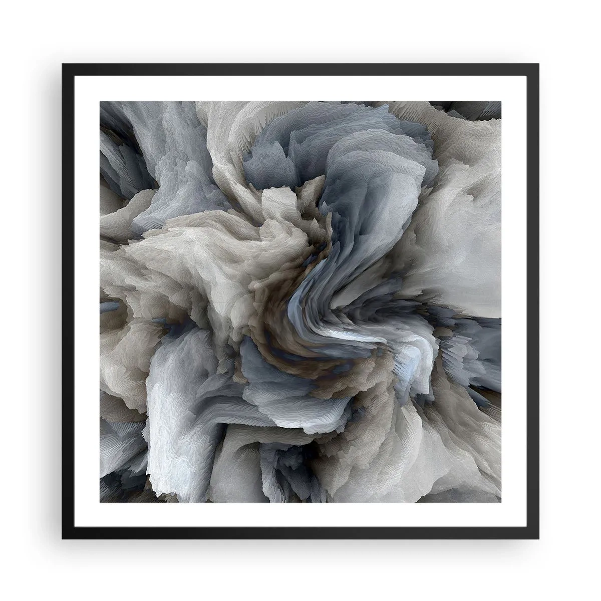 Poszter fehér keretben - Kő és virág - 60x60 cm