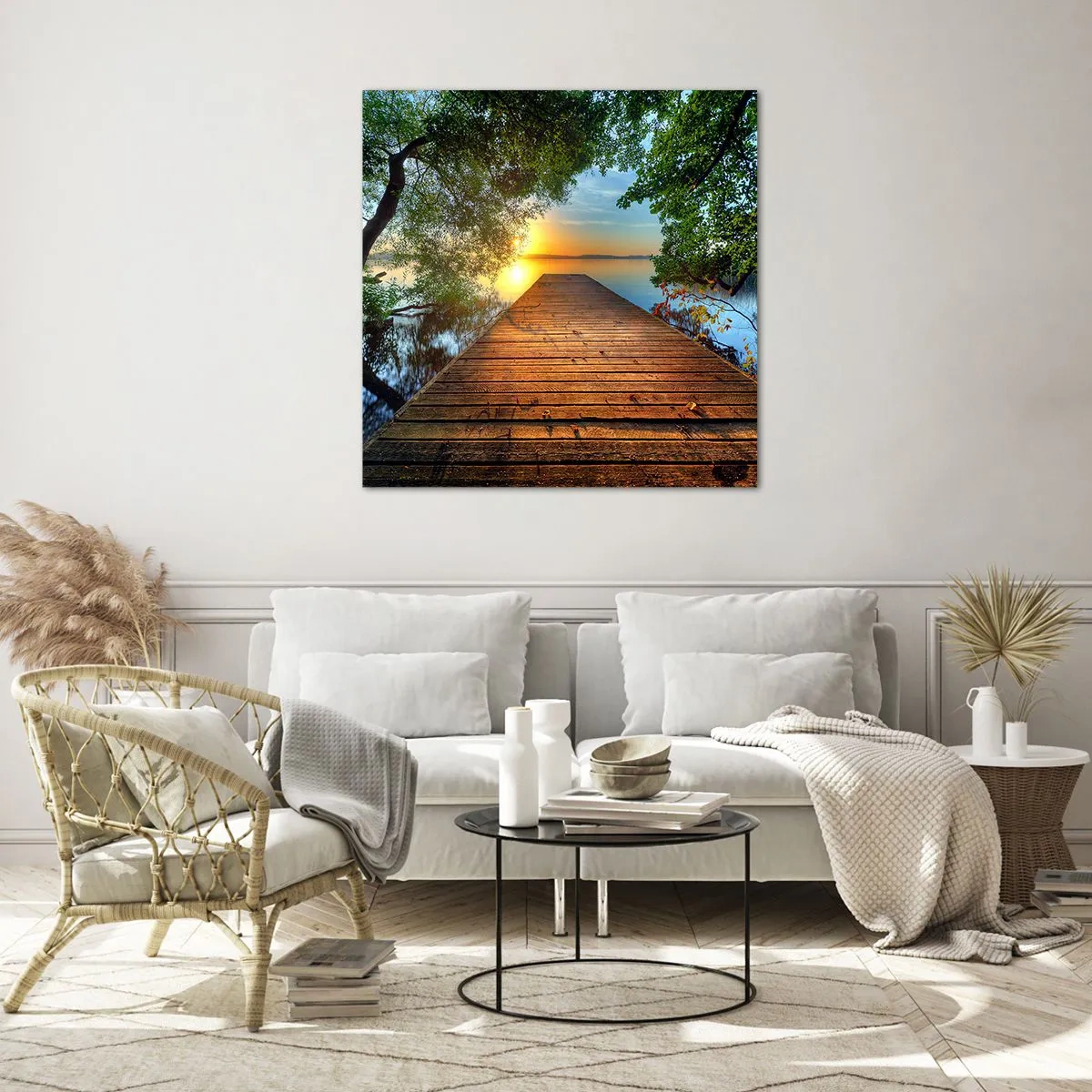 Üveg kép - Ne siess, ülj le - 50x50 cm