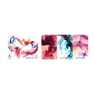 Fotótapéta Minta Öntapadós Deluxe Sticker - A világ a közelségben virágzik - Absztrakció, Női Arc, Női Szemek - 100x30 cm