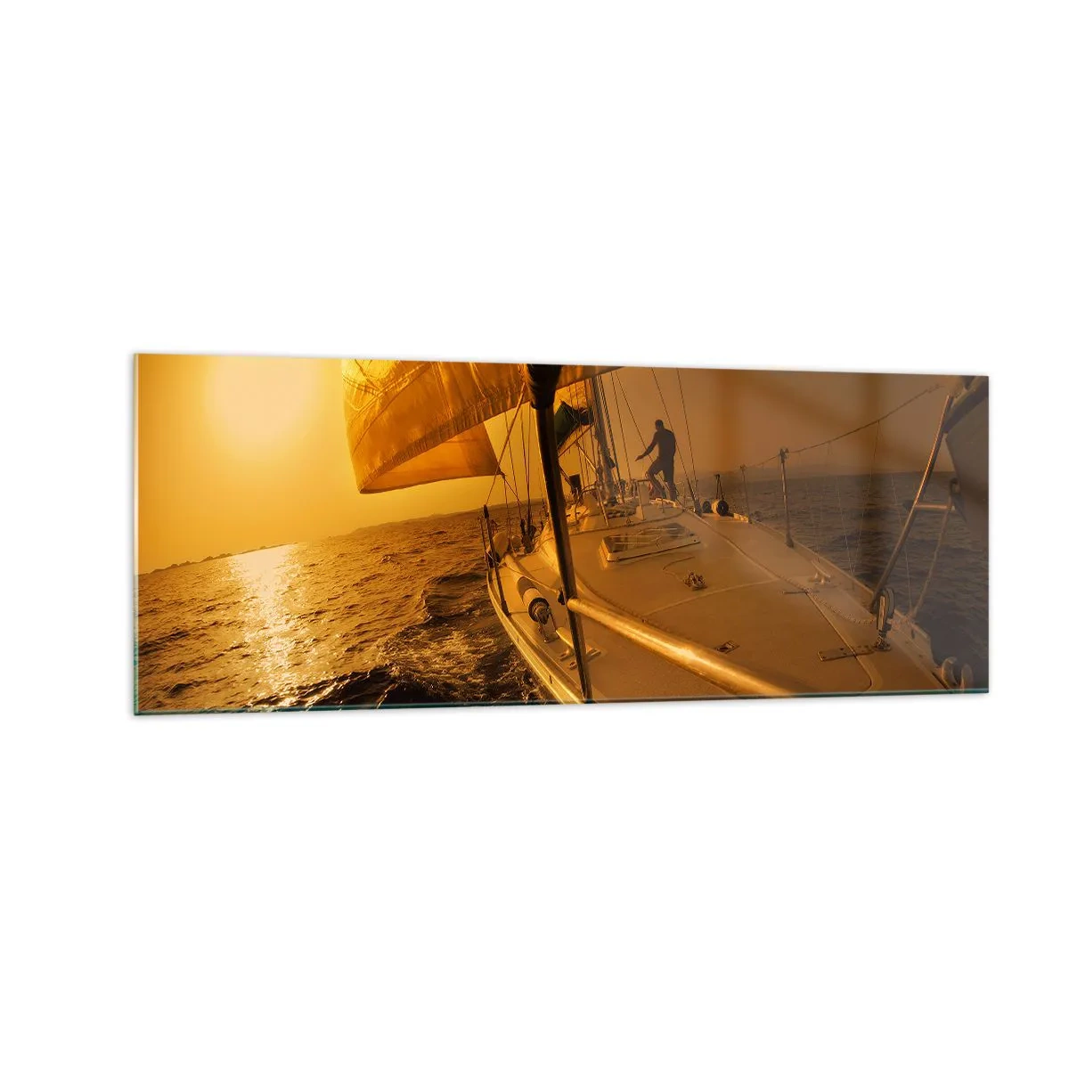 Üveg kép - Arany este egy színes nap után - 140x50 cm