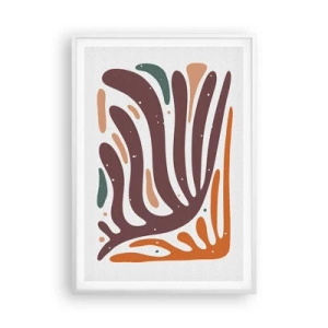 Poszter fekete keretben - Sugárzó organikus kompozíció - 70x100 cm