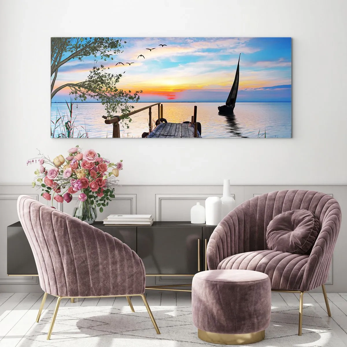 Üveg kép - Kellemes este - 100x40 cm