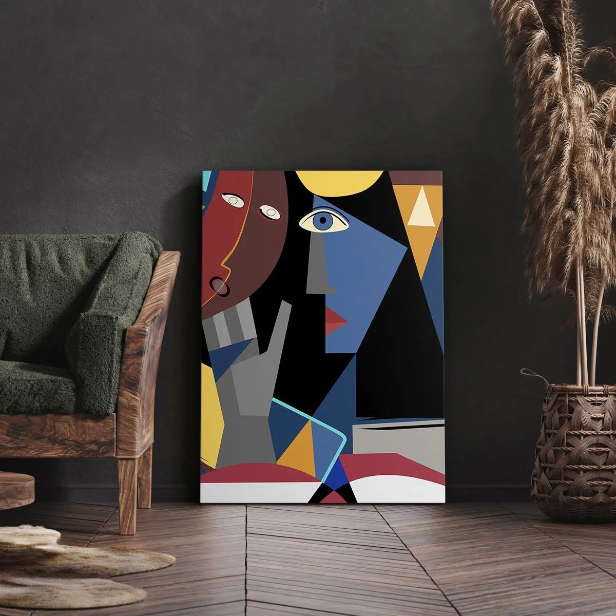 Vászonkép - Kubisták beszélgetése - 65x120 cm