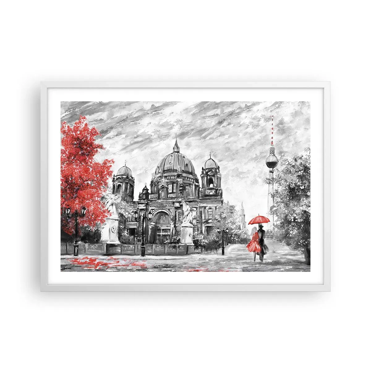 Poszter fekete keretben - Berlini találkozó - 70x50 cm