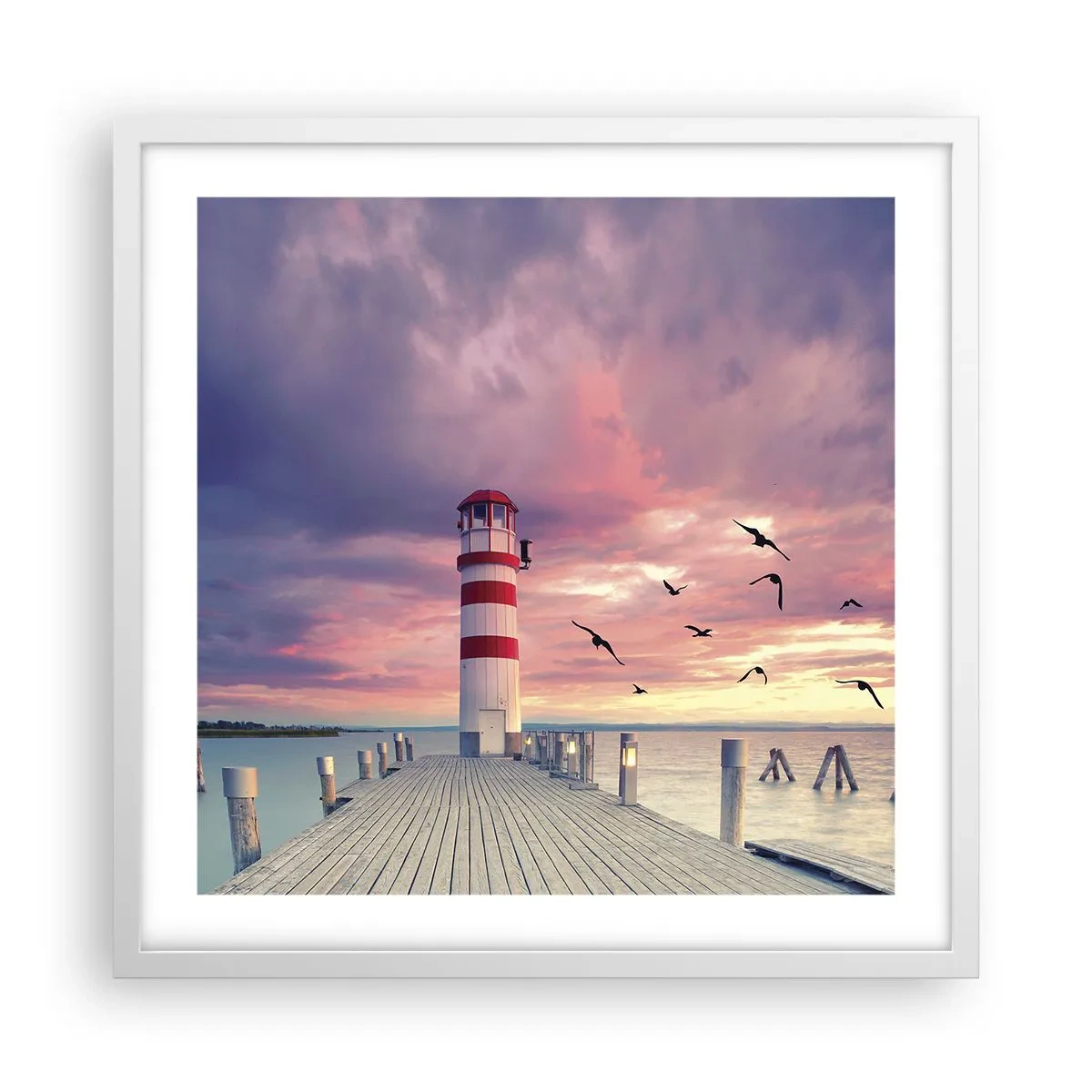 Poszter fekete keretben - Ideje a kikötőbe - 50x50 cm