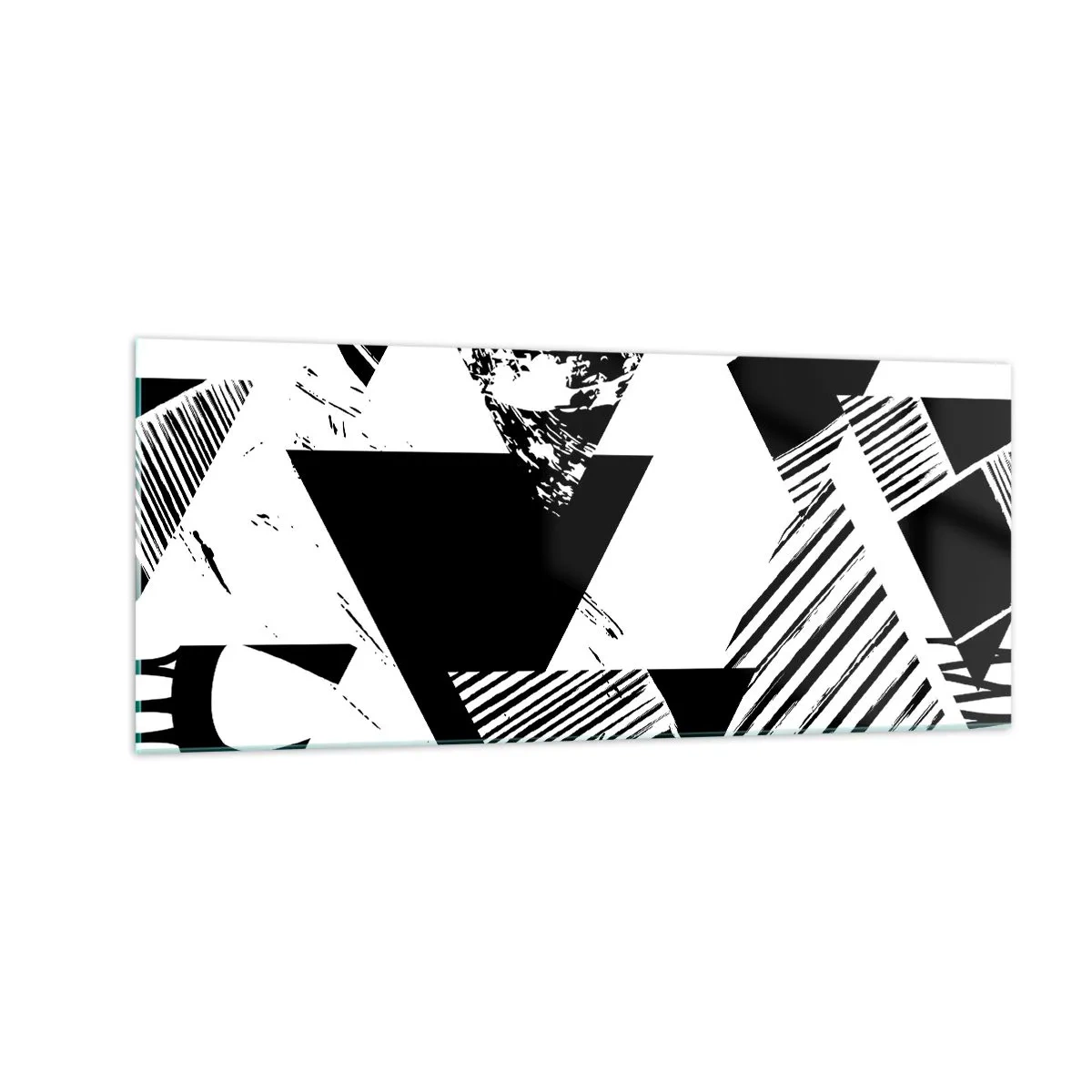 Üveg kép - Háromszögek esője - 100x40 cm