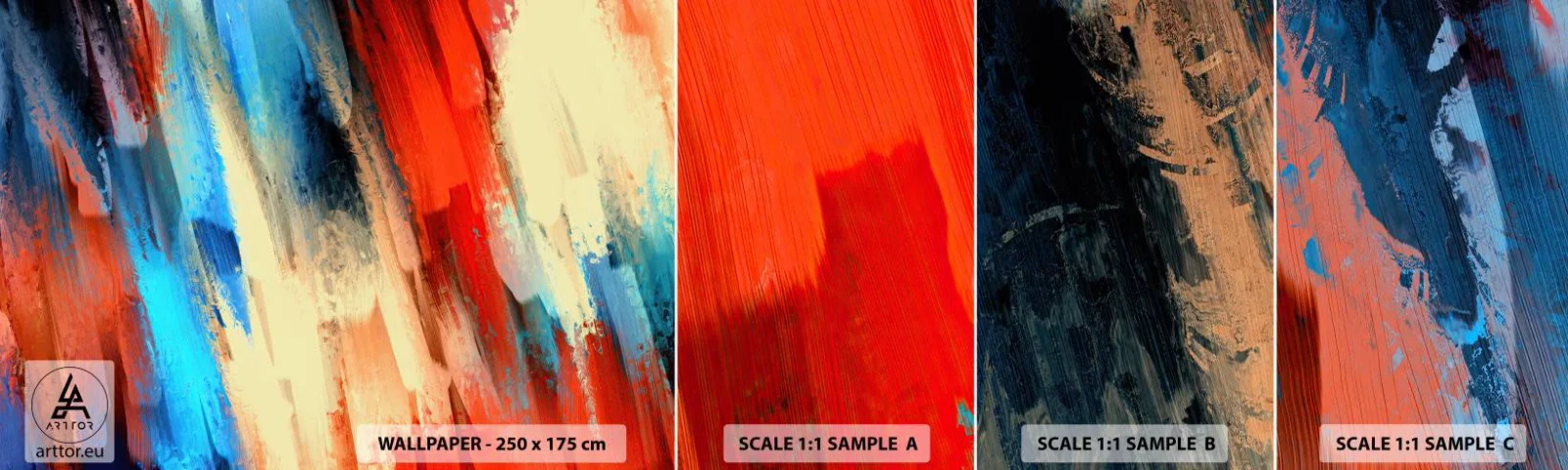 Fotótapéta Minta Öntapadós Deluxe Sticker - Színek kaszkádja - Absztrakció, Darab, Modern minta - 100x30 cm