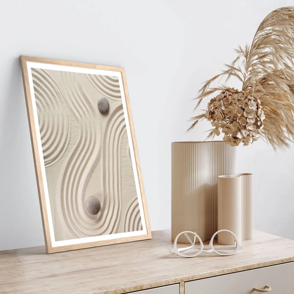 Poszter világos tölgy keretben - A meleg érintése - 40x50 cm