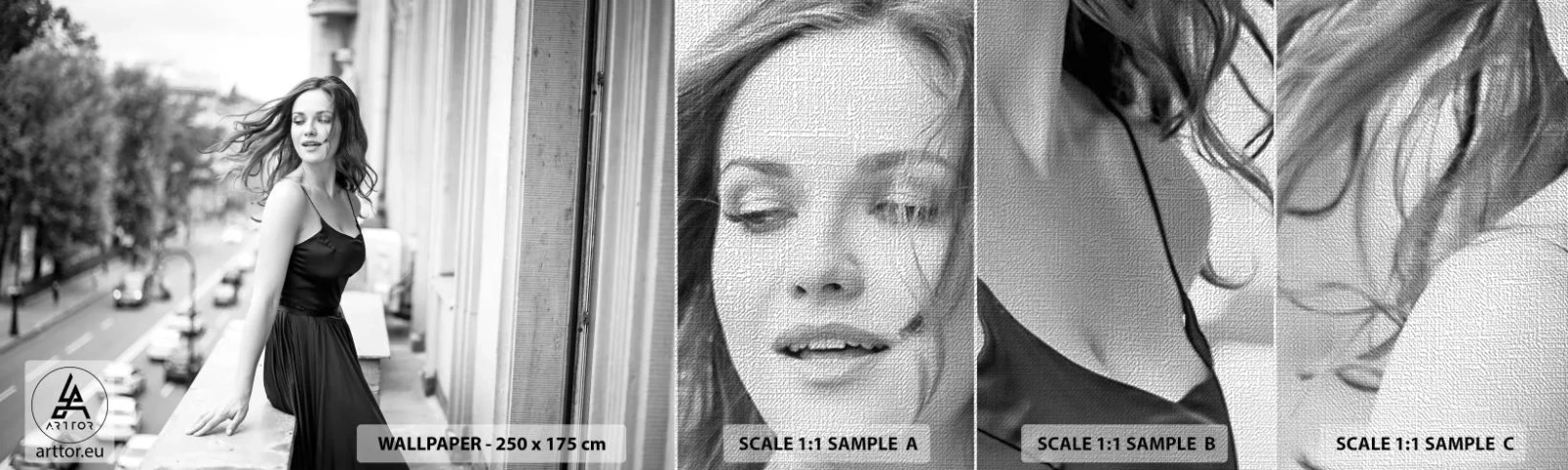 Fotótapéta Minta Premium Canvas - Biztosan párizsi - Nő, Város, Építészet - 100x30 cm