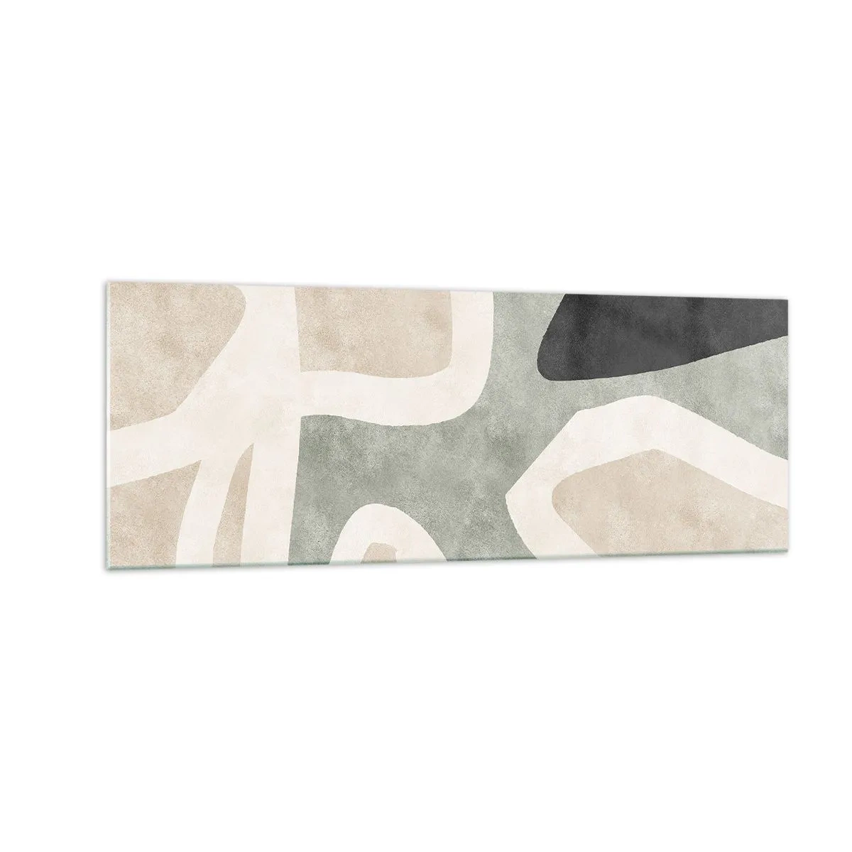 Üveg kép - Kompozíció fekete témával - 140x50 cm