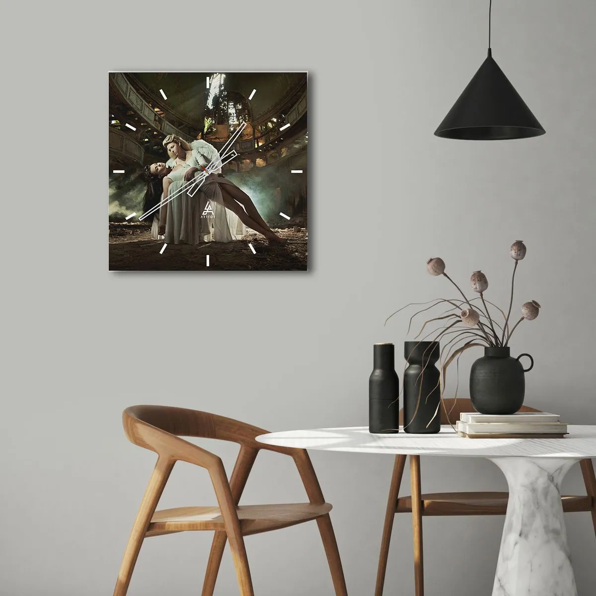 Falióra, Óra - A régi színház szelleme - 30x30 cm