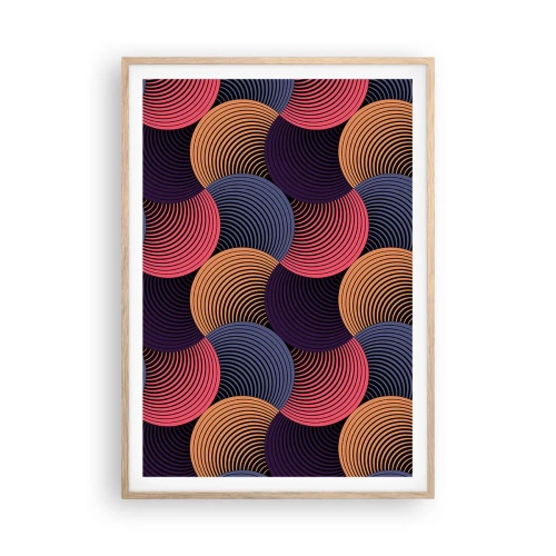 Poszter világos tölgy keretben - Körkörös ritmusban - 70x100 cm