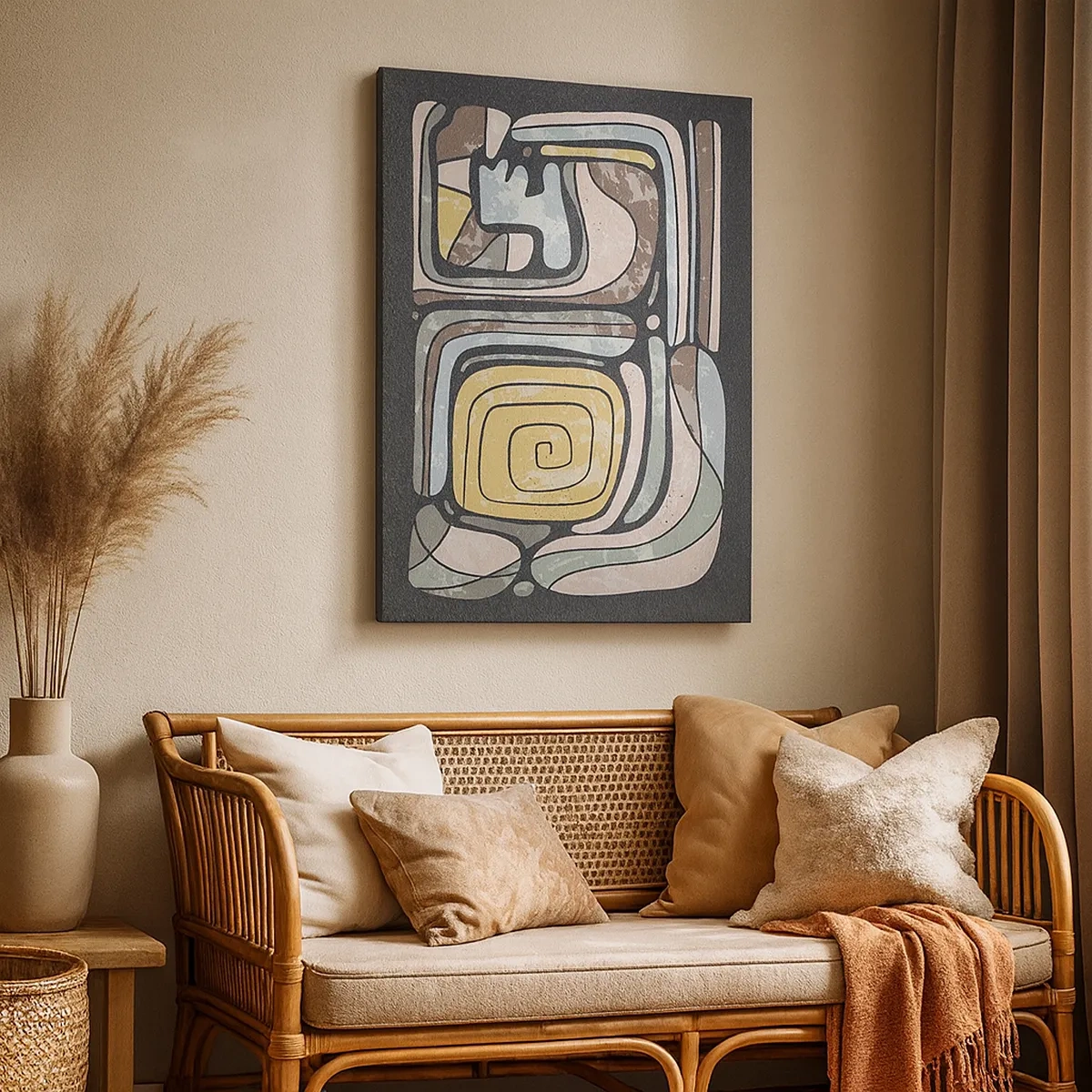 Vászonkép - Absztrakció pre-kolumbián szellemben - 50x70 cm