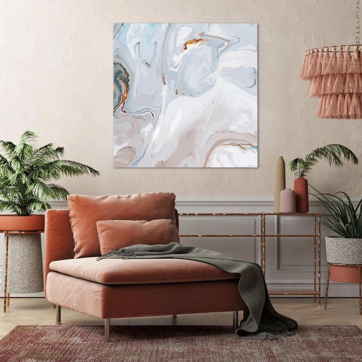 Vászonkép - Felhabzott fehér - 70x70 cm