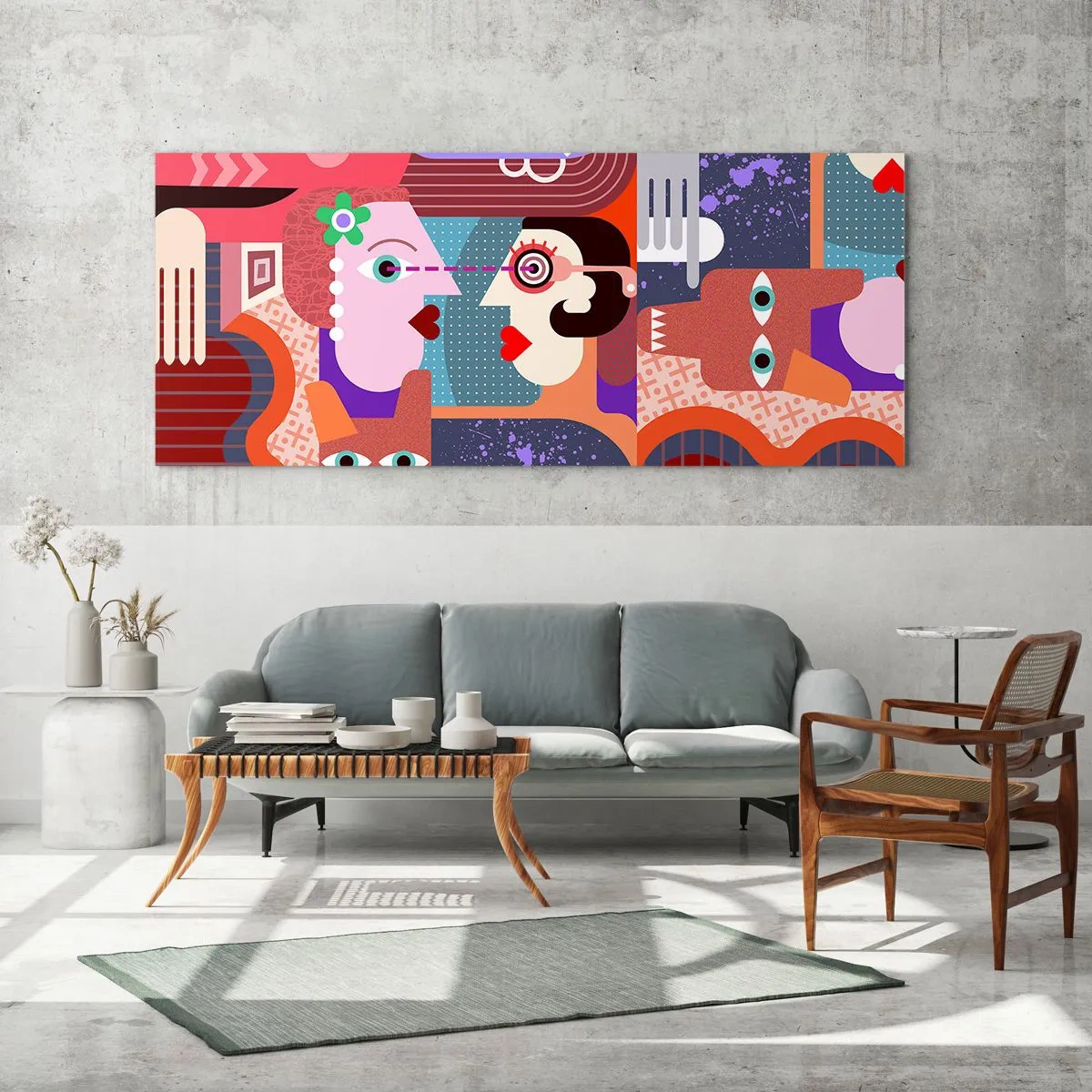 Üveg kép - Szemtől szembe - 160x50 cm