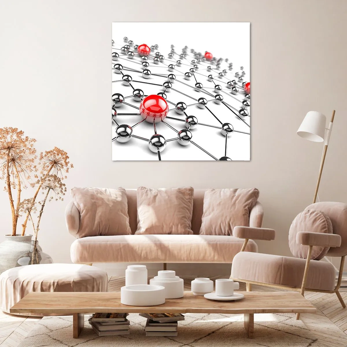 Vászonkép - Ezüst háló - 70x70 cm