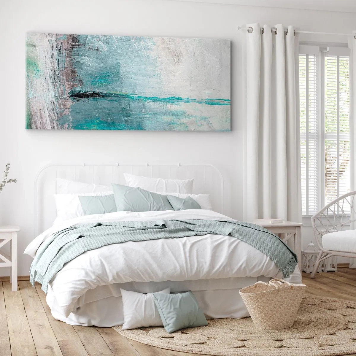 Vászonkép - Vízszintesen kék színben - 120x50 cm