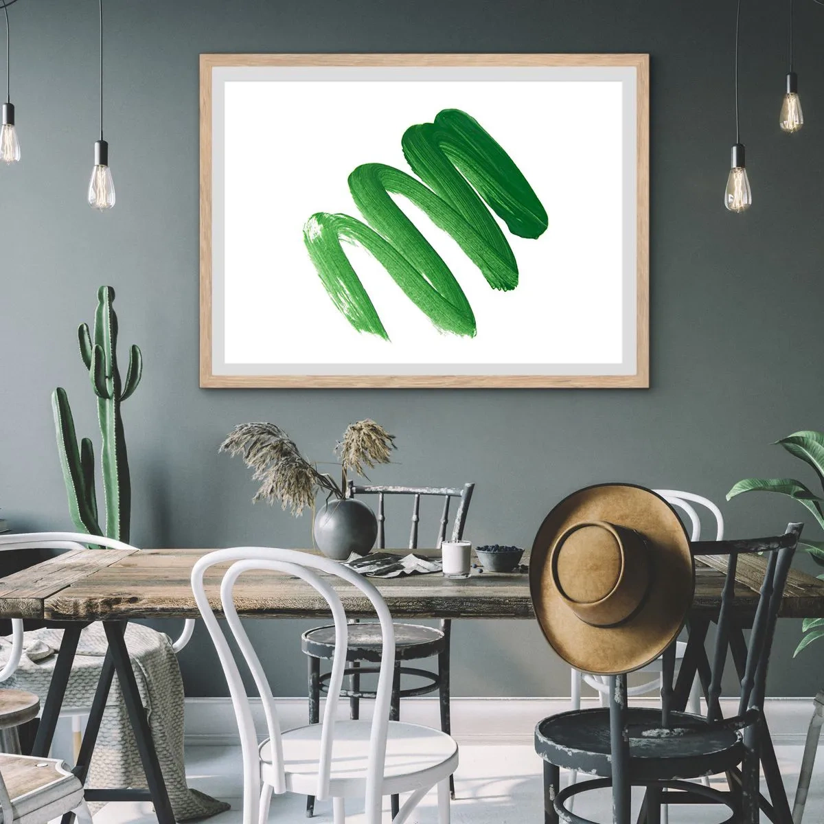 Poszter világos tölgy keretben - Egy zöld vicc - 100x70 cm
