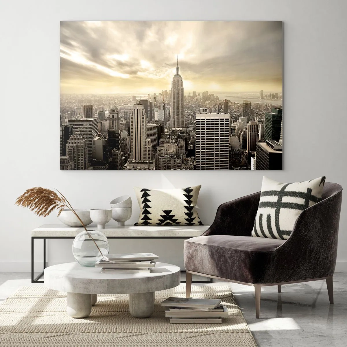 Üveg kép - Szürkéből szőtt New York - 120x80 cm